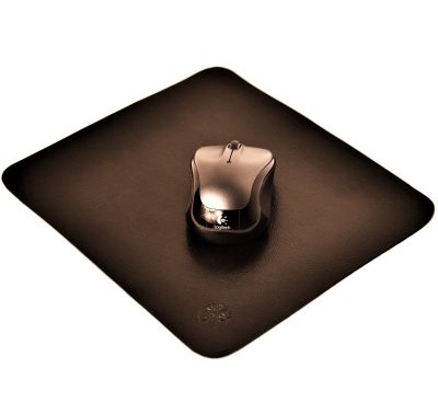 Podkładka pod myszkę ze skóry brązowa skos maly glowne Skórzana Podkładka pod Myszkę - mouse pad dark brown