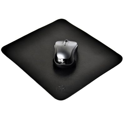 Podkładka pod myszkę ze skóry czarna skos maly2 Skórzana Podkładka pod Myszkę - mouse pad black