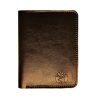 Skórzany Portfel z Włoską Podszewką 2w1 - Superslim Dark Brown Coin Fabric