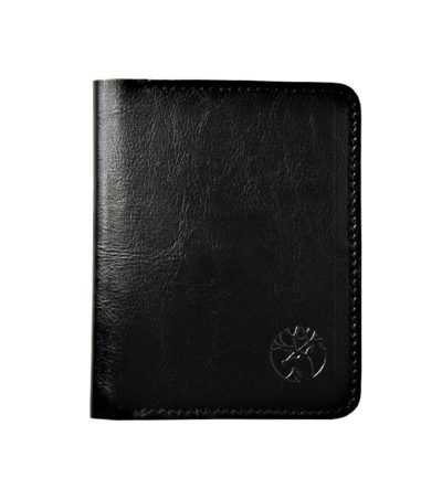 Skórzany Portfel z Jedwabną Podszewką 2w1 - Superslim Black Coin Fabric