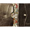 Skórzany Portfel z Włoską Podszewką 2w1 - Superslim Dark Brown Coin Fabric