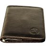 Skórzany Portfel z Włoską Podszewką 2w1 - Superslim Dark Brown Coin Fabric
