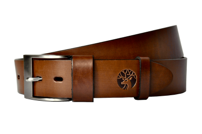 Pasek skórzany do spodni męski brązowy