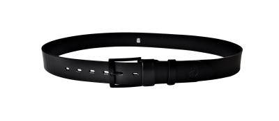 Czarny Skórzany Pasek do Spodni z Czarną Klamrą - Total Black MAT 4 cm