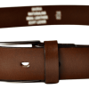 brązowy pasek ze skóry zigner koło sp Brązowy Skórzany Pasek z klamrą Elegant - universal brown Elegant