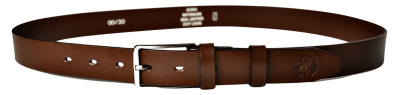 brązowy pasek ze skóry zigner koło sp Brązowy Skórzany Pasek z klamrą Elegant - universal brown Elegant