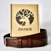 Brązowy Skórzany Pasek z klamrą Elegant - universal brown Elegant