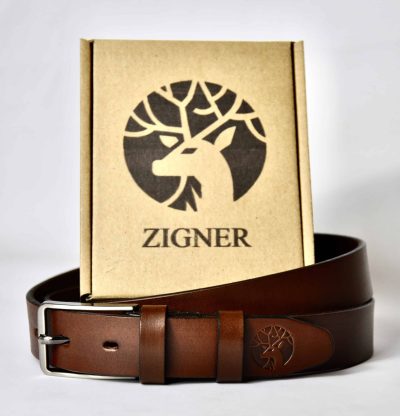 Brązowy Skórzany Pasek z klamrą Elegant - universal brown Elegant