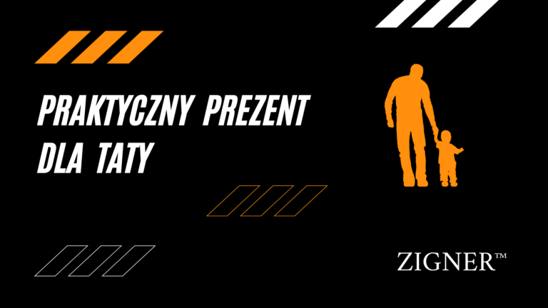 zdjęcie zawiera napis praktyczny prezent dla taty oraz grafikę dziecka trzymającego tatę za rękę