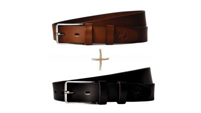 Dwa skórzane Paski do spodni z klamrą elegant- zestaw brązowy i czarny wąski (1) Dwa skórzane Paski do spodni z klamrą elegant- zestaw brązowy i czarny wąski