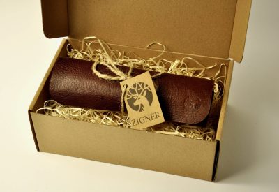 Skórzana podkładka pod myszkę w kolorze mahoniu- mouse pad old mahogany