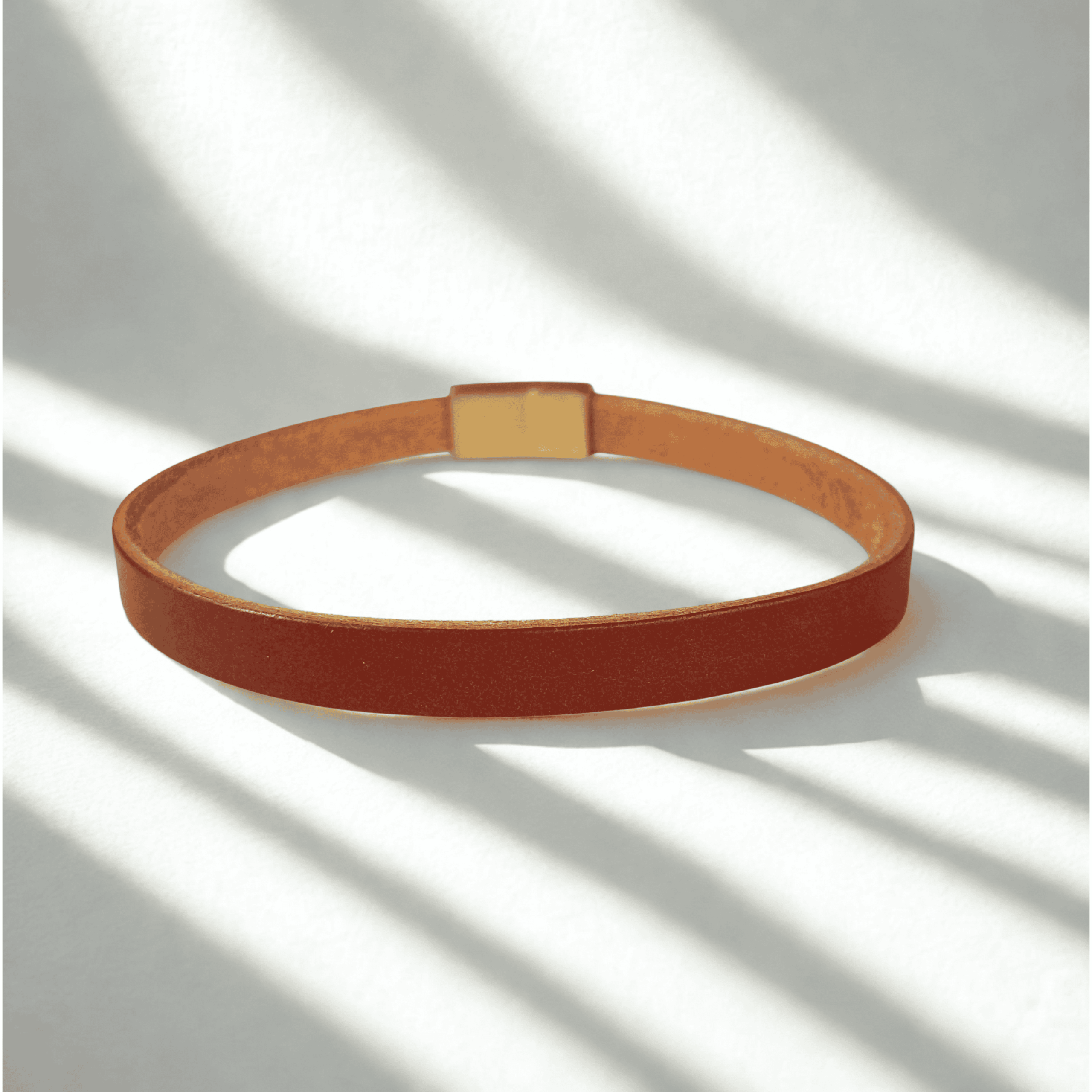 Bransoletka skórzana ZIGNER w kolorze koniaku – minimalistyczny design 8 mm